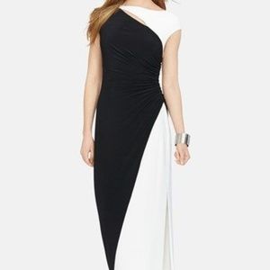 RALPH LAUREN BLACK AND WHITE EVENING DRESS